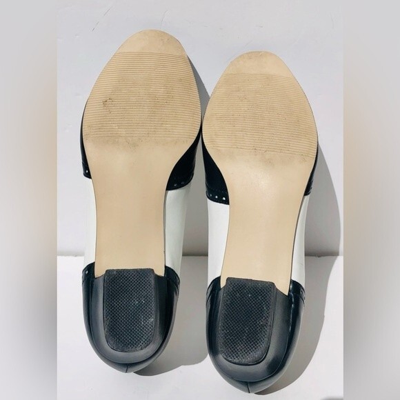 WOMEN'S SHOES SOFT STYLE HUSH PUPPIES WHITE/NAVY BLUE SIZE 7 W LEATHER COMFORT - Picture 8 of 9